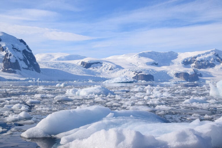 Cold sea water in Antarcica