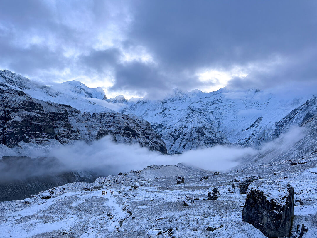 Snow at Annapurna Base Camp