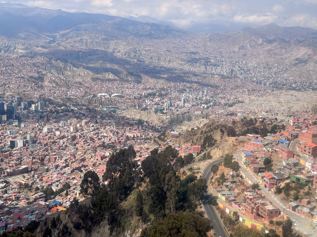 The city of La Paz from the Mi Teleferico System