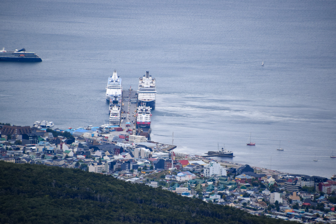 Views from above of Ushuaia