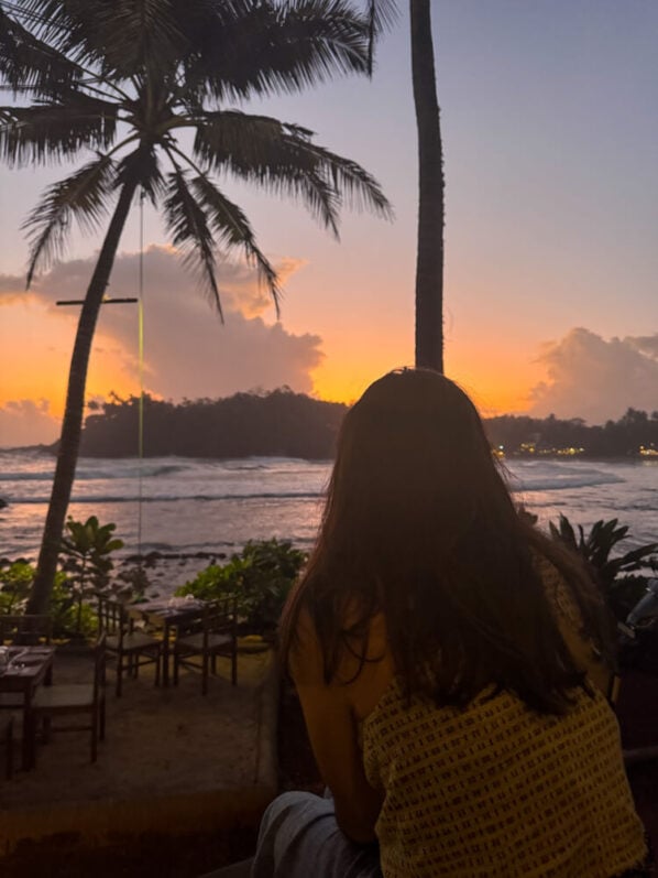 Enjoying the sunset in Hiriketiya 
