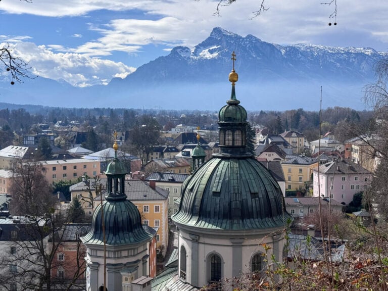 There are breathtaking views of the mountains from Salzburg