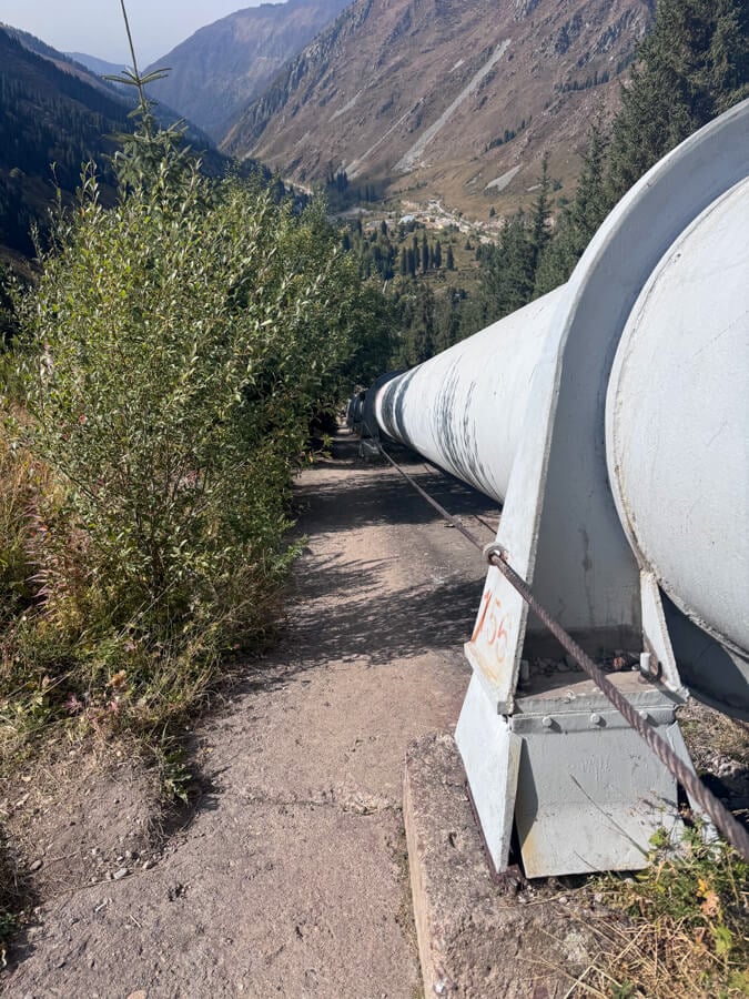 Big Almaty Lake Hike: All You Need to Know (2025 Guide) 6 There is a rope alongside a pipe so you can pull yourself up