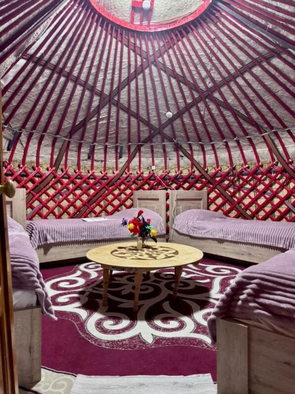 Traditional Kazakh yurt in the countryside